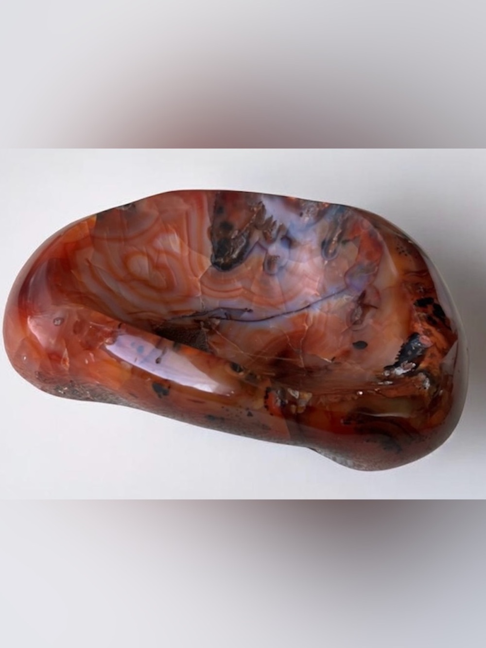Large Natural Carnelian Crystal Bowl